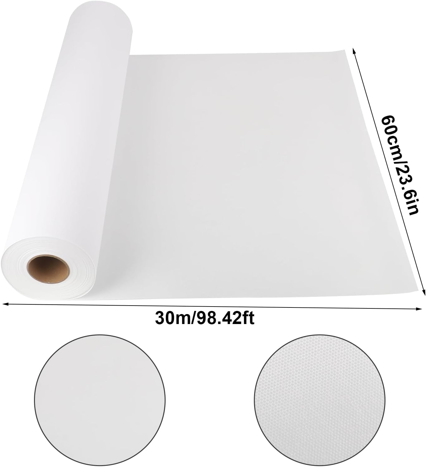 tonchean 24 inch Polyester Artist Canvas Roll - 240GSM Waterproof Canvas Paper