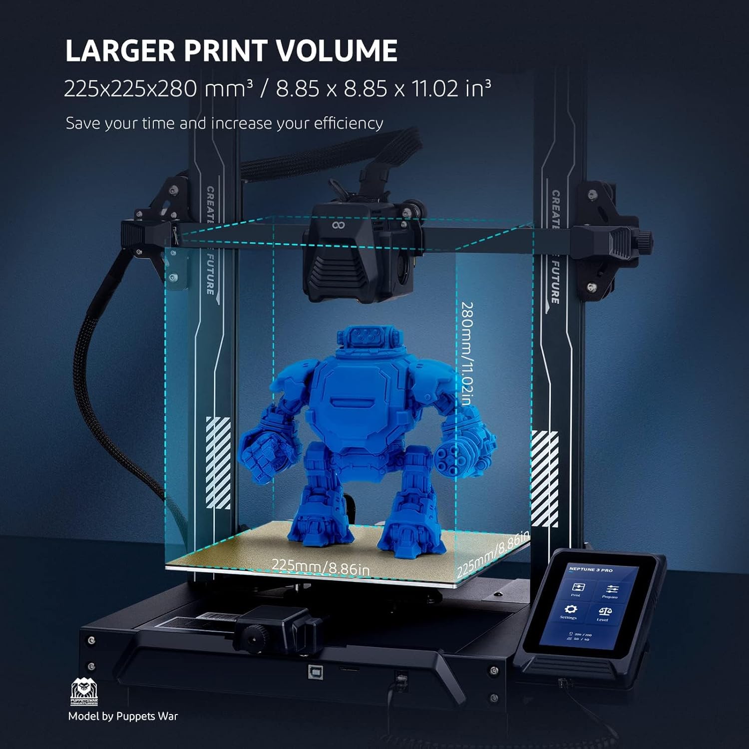 ELEGOO Neptune 3 Pro 3D Printer, Quick Assembly with Auto Leveling, Direct