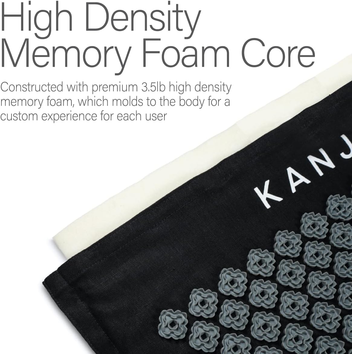 Kanjo Acupressure Mat and Pillow Set for Back Pain Relief & Neck Pain Relief