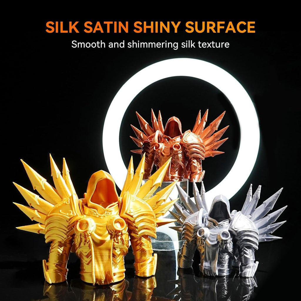 TECBEARS Silk Filament Bundle, 10KG Shiny Silk PLA Filament with Smooth Silky