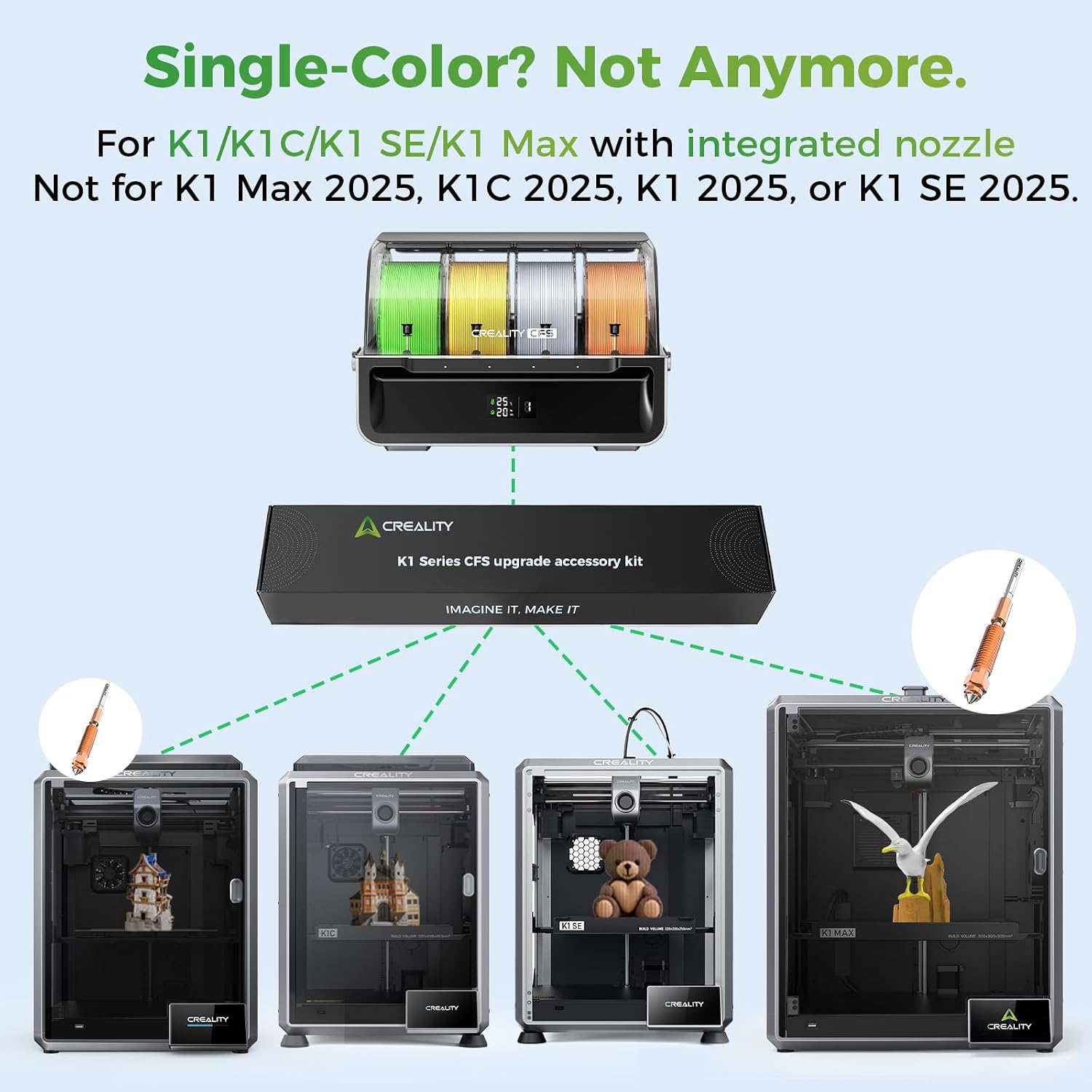 Official Creality K1 Series CFS Upgrade Kit with CFS, Multicolor Printing