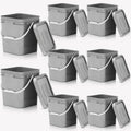 Mumufy 8 Pcs 3.5 Gallon Square Food Grade Bucket with Lid Square Bucket Pail
