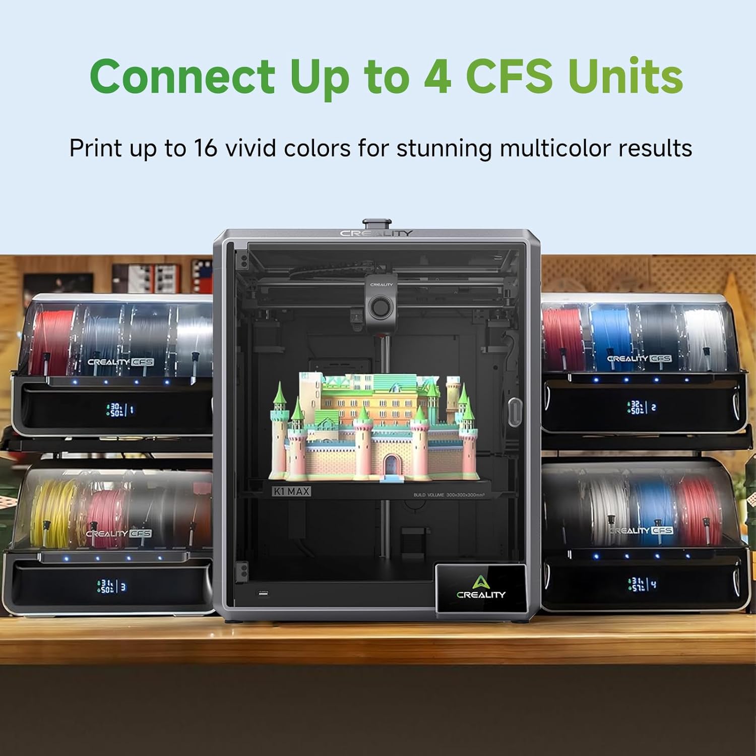 Official Creality K1 Series CFS Upgrade Kit with CFS, Multicolor Printing