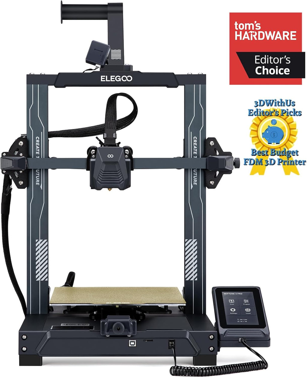 ELEGOO Neptune 3 Pro 3D Printer, Quick Assembly with Auto Leveling, Direct