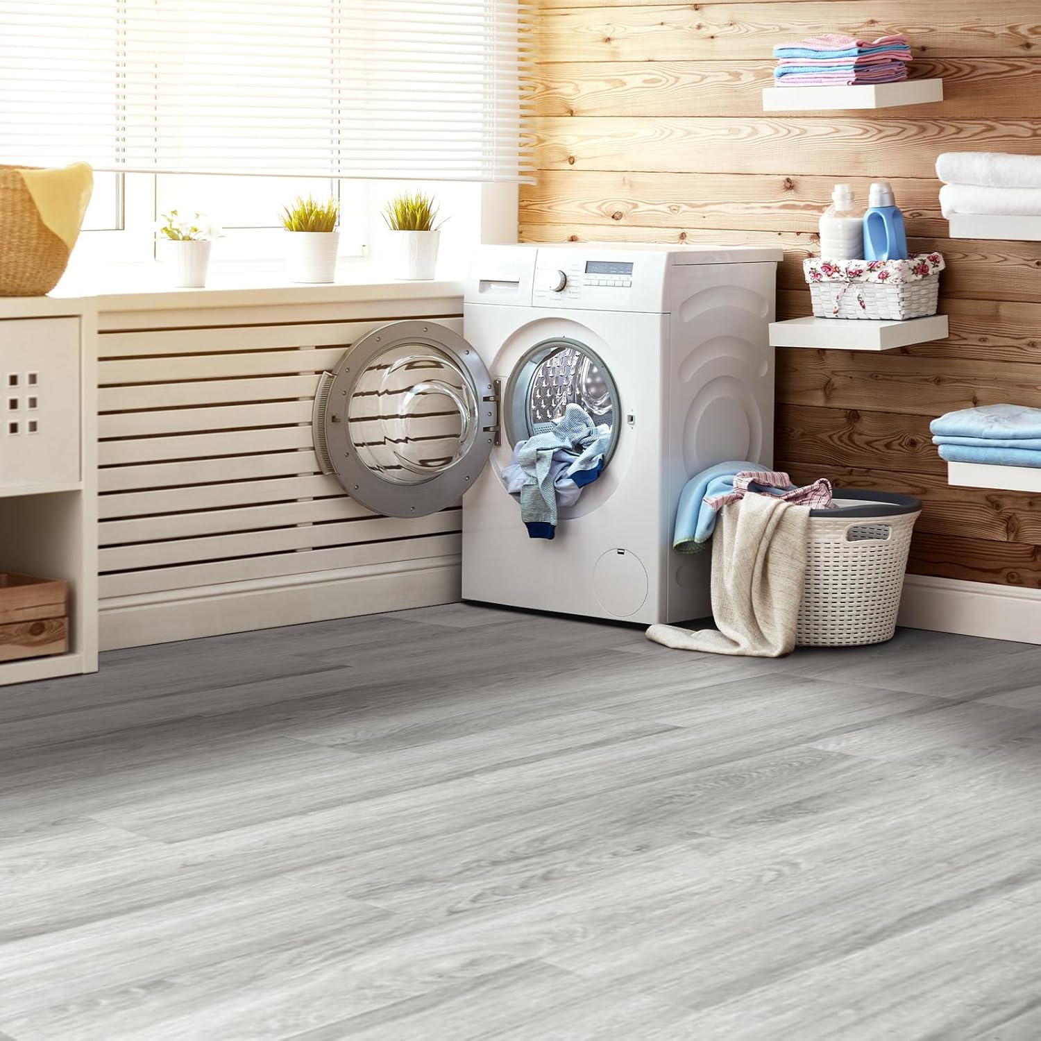 Art3d Interlocking Luxury Vinyl Flooring Tile, Wood Floor Plank for Kitchen