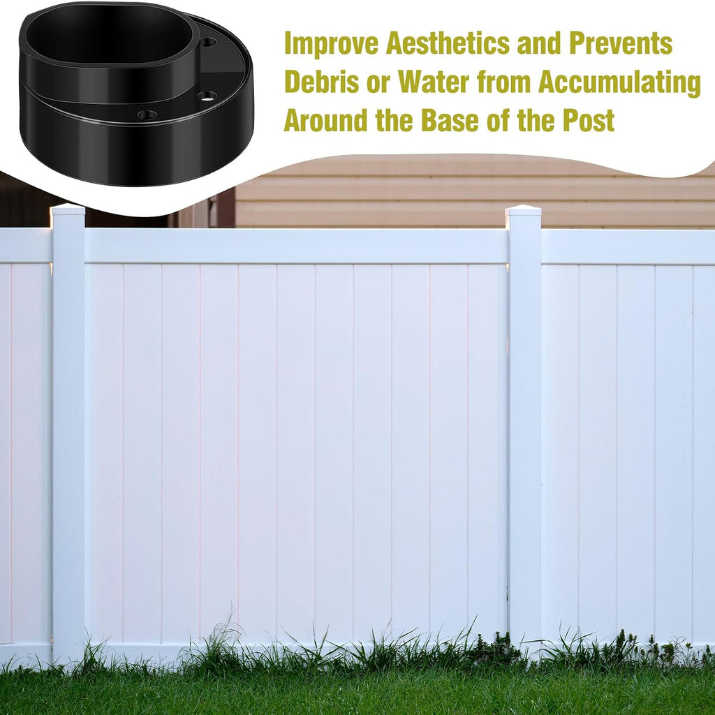 Threlaco 20 Pack Ultra Durable Vinyl Fence Post Donut Heavy-Duty 2-3/8" Steel