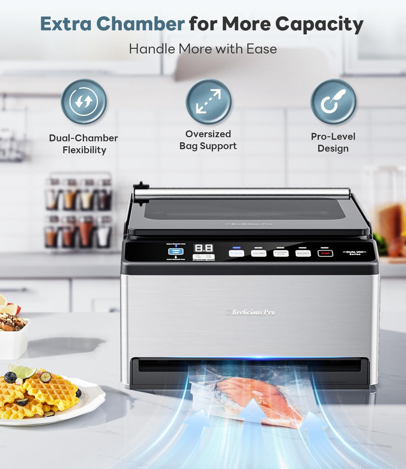DualCore CVS101 Chamber Vacuum Sealer for Liquids & Sous Vide, 6L Dual Vacuum
