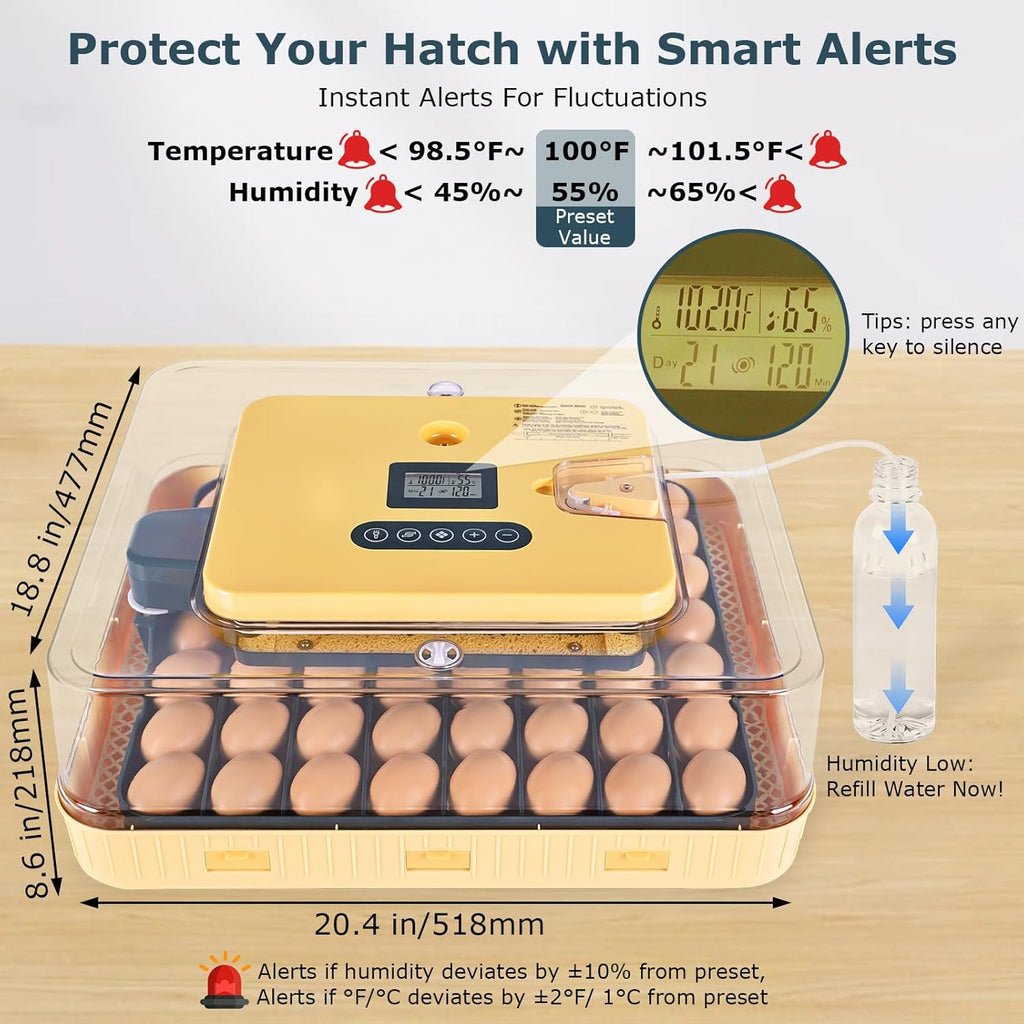 Incubators for Hatching Eggs, 56 Eggs Incubator with Egg Candler, Auto Egg