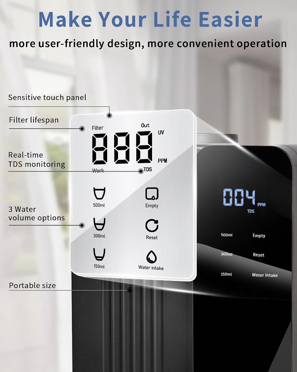 Countertop Reverse Osmosis System Water Filter - 5 Stage RO Water Filtration