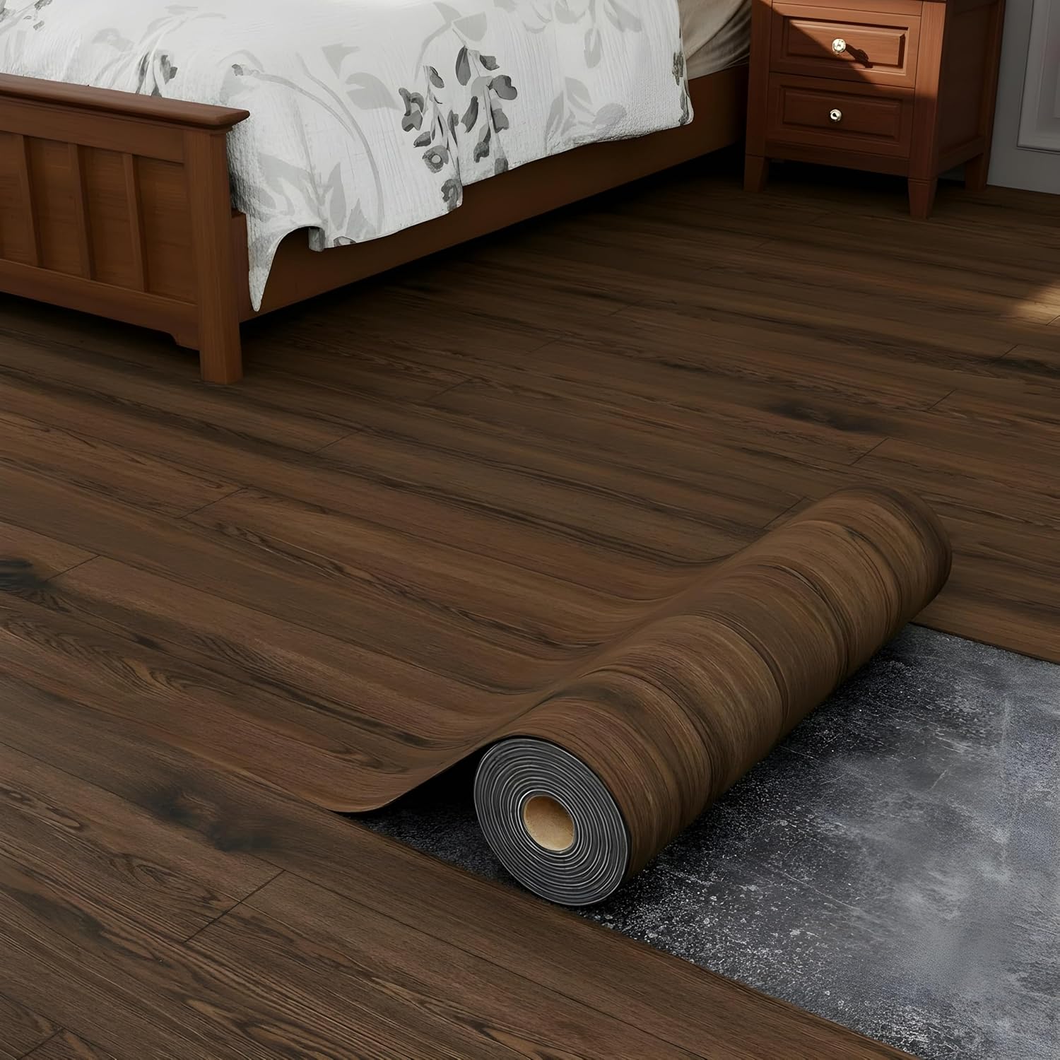 Oxdigi Peel and Stick Vinyl Flooring 2 Rolls 23"x 393"/128 Sq.Ft, Self Adhesive