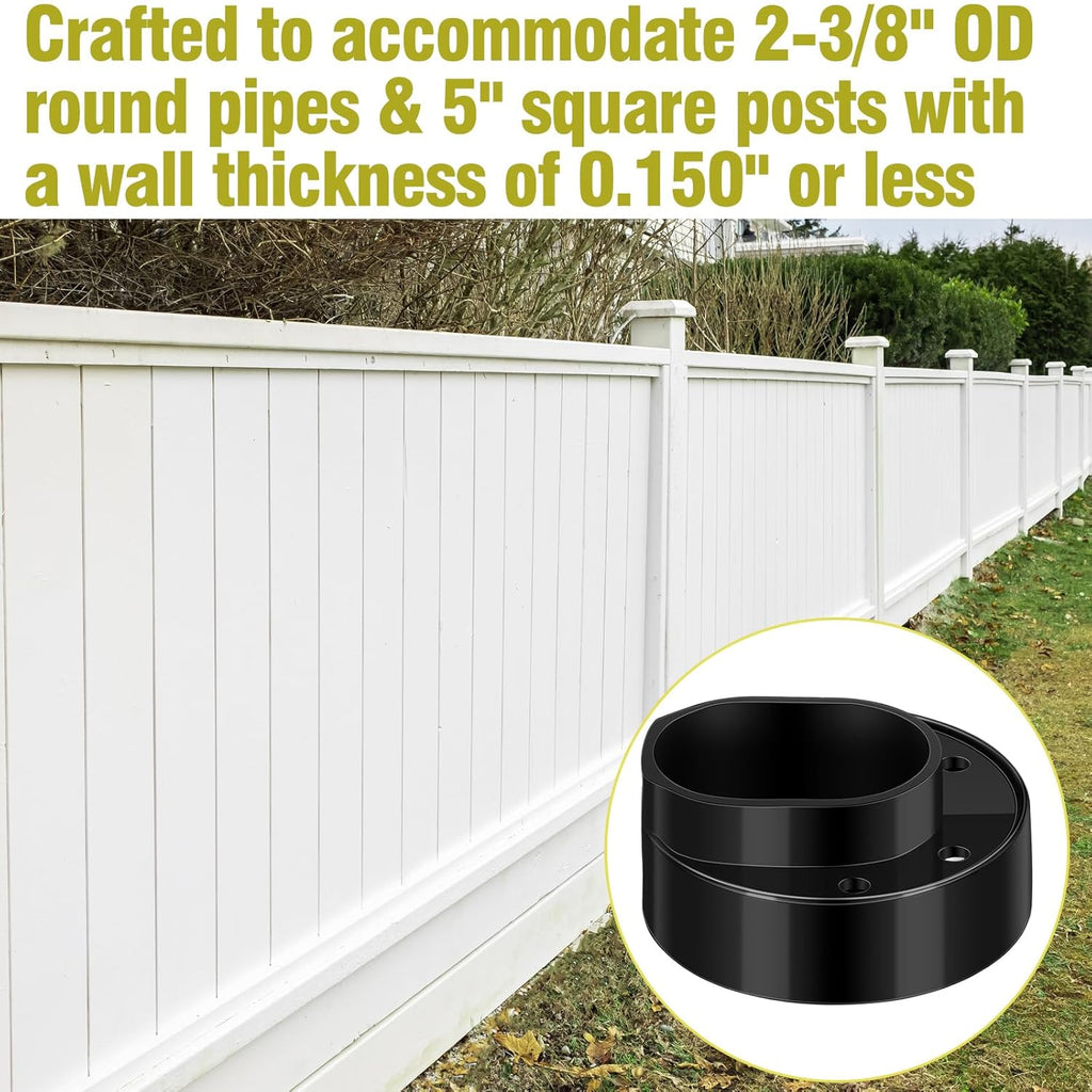 Threlaco 20 Pack Ultra Durable Vinyl Fence Post Donut Heavy-Duty 2-3/8" Steel