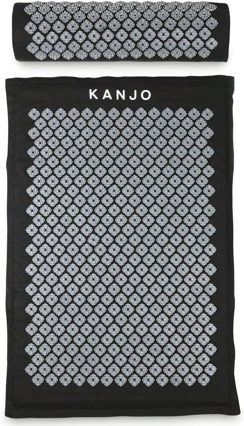 Kanjo Acupressure Mat and Pillow Set for Back Pain Relief & Neck Pain Relief