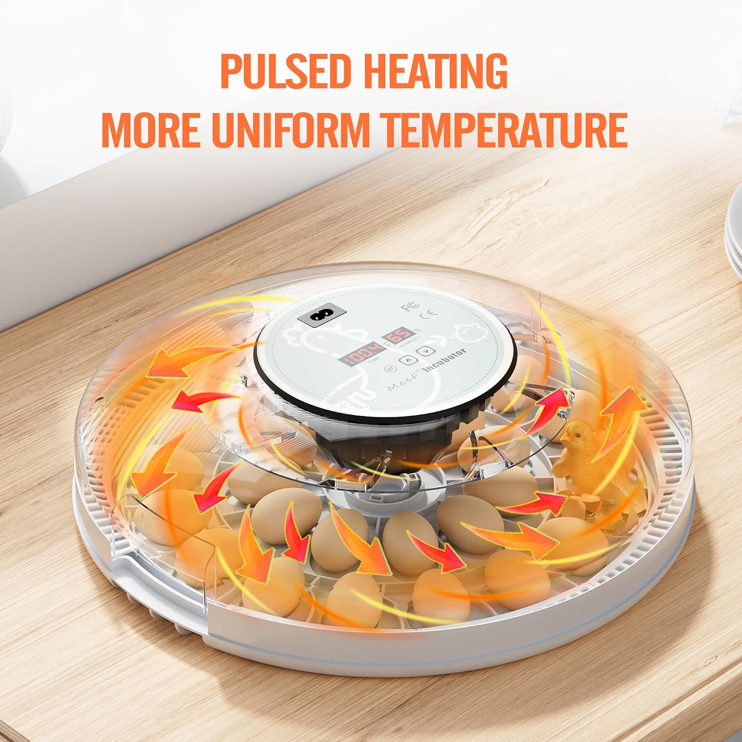 MeeF incubators for Hatching 28 Eggs,Independent atomizing humidifier, Auto