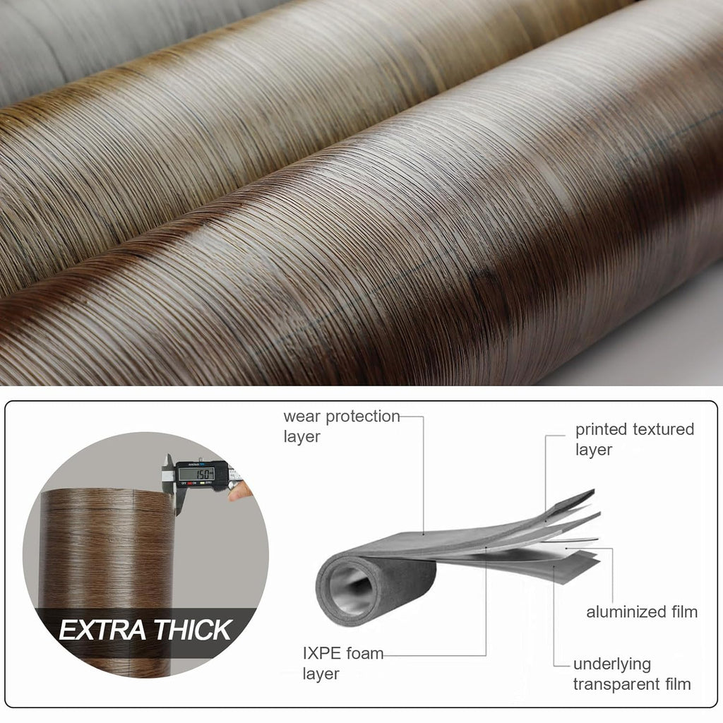 Oxdigi Peel and Stick Vinyl Flooring 2 Rolls 23"x 393"/128 Sq.Ft, Self Adhesive