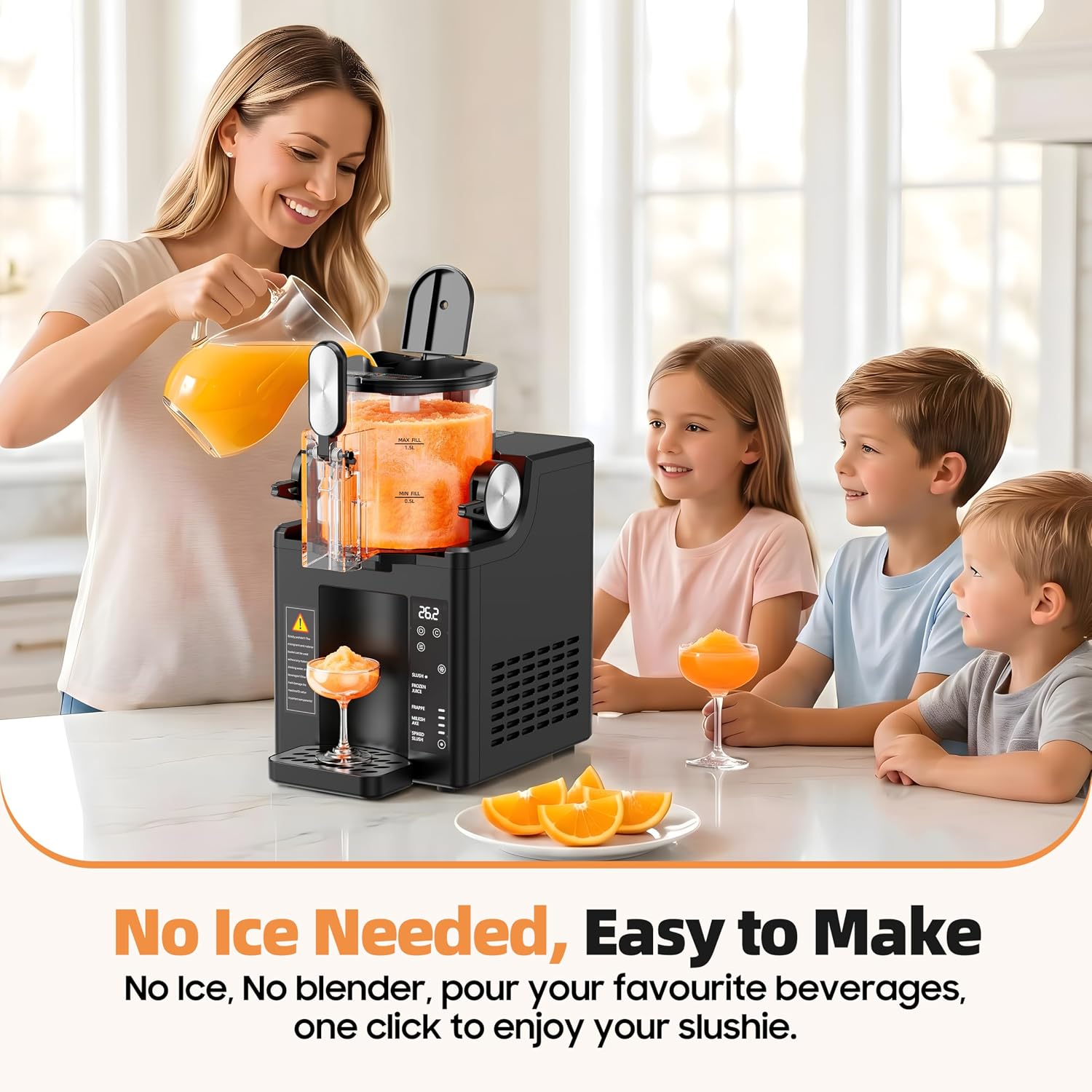 WIZAURA Slushie Machine, Slushy for Home No Ice Need, Soft Serve Ice Cream