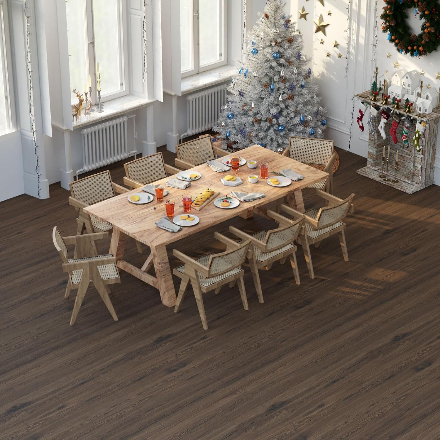 Oxdigi Peel and Stick Vinyl Flooring 2 Rolls 23"x 393"/128 Sq.Ft, Self Adhesive