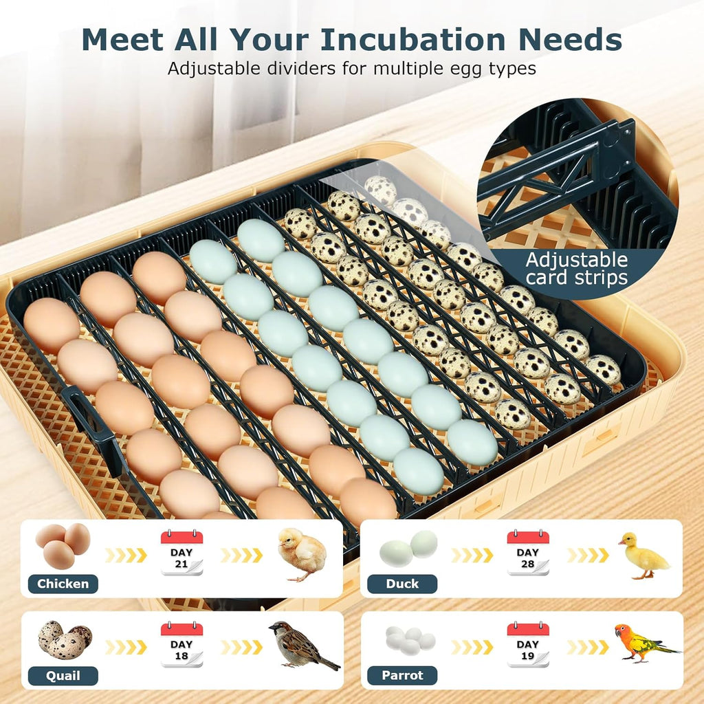 Incubators for Hatching Eggs, 56 Eggs Incubator with Egg Candler, Auto Egg
