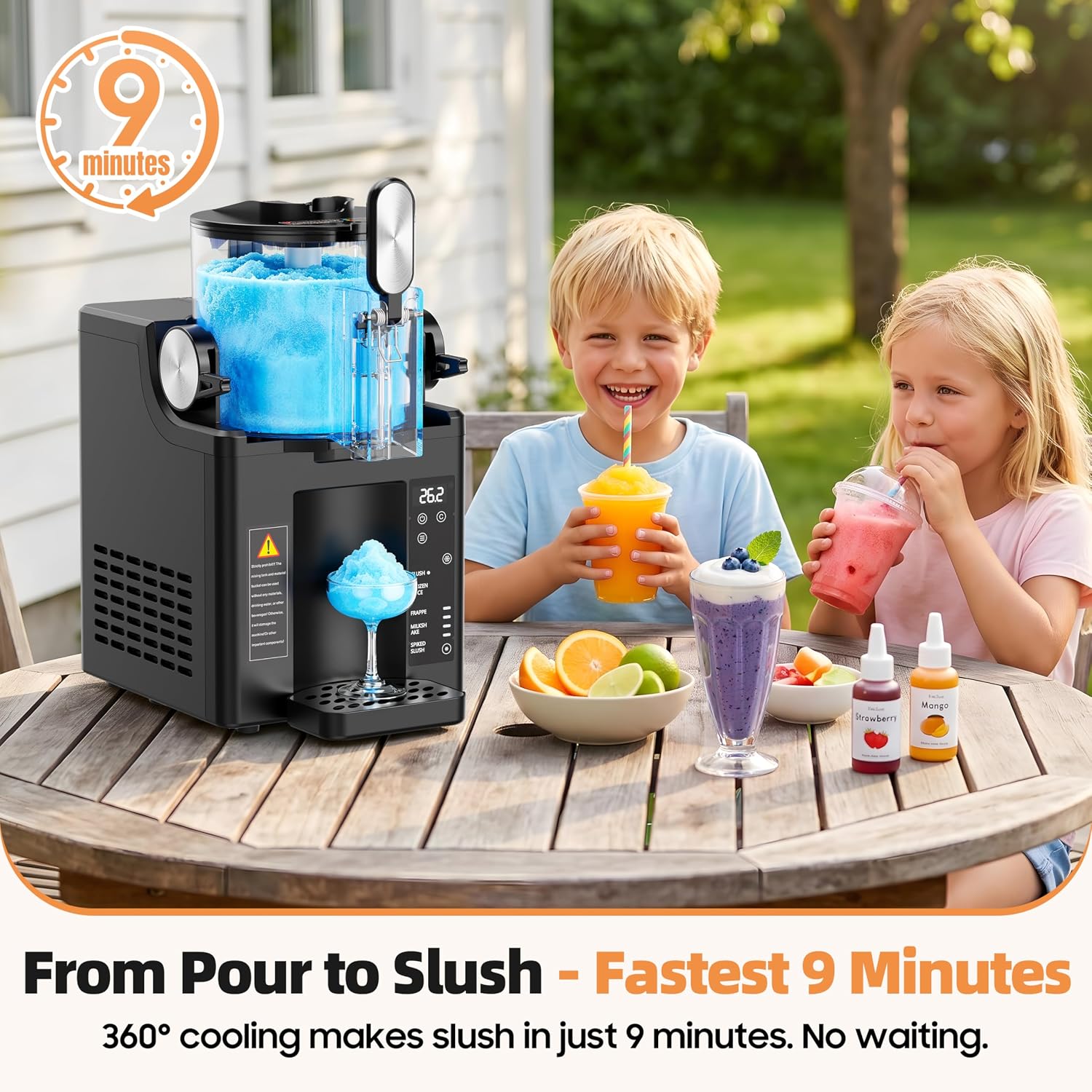 WIZAURA Slushie Machine, Slushy for Home No Ice Need, Soft Serve Ice Cream
